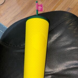 Starbucks Hawaii Collection Yellow Tumbler with Green Lid